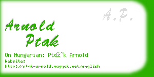 arnold ptak business card